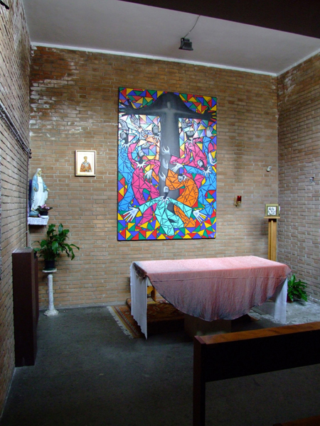 cappella feriale, tela della Resurrezione di PiGi (2003)