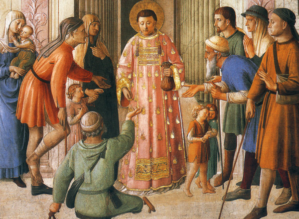 San Lorenzo distribuisce ai poveri. <br> Beato Angelico, Citt del Vaticano <BR> (Foto Siciliani)